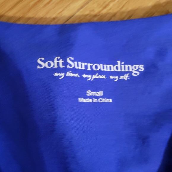 Soft Surroundings Shirt Top Womens Small Royal Blue Sleeveless Flowy Career - Picture 5 of 10